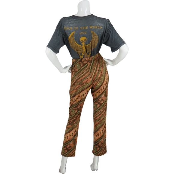 70s Vintage Joy Stevens High Waisted Boho Hippie Festival Disco Mom Pants XS - Picture 2 of 9